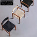 Elegant Modern Solid Teak Wood Rattan Arm Dining Chair for Living Room