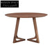 Elegant Modern Solid Walnut Wood Round 6-Seat Dining Table