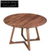 Elegant Modern Solid Walnut Wood Round 6-Seat Dining Table