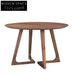 Elegant Modern Solid Walnut Wood Round 6-Seat Dining Table