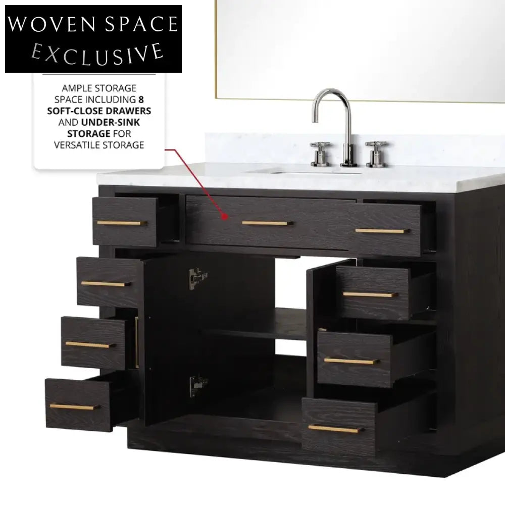 Elegant Modern Solid Wood Bathroom Vanity Cabinet Combo with Soft-Close Drawers