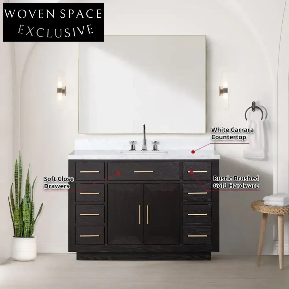 Elegant Modern Solid Wood Bathroom Vanity Cabinet Combo with Soft-Close Drawers