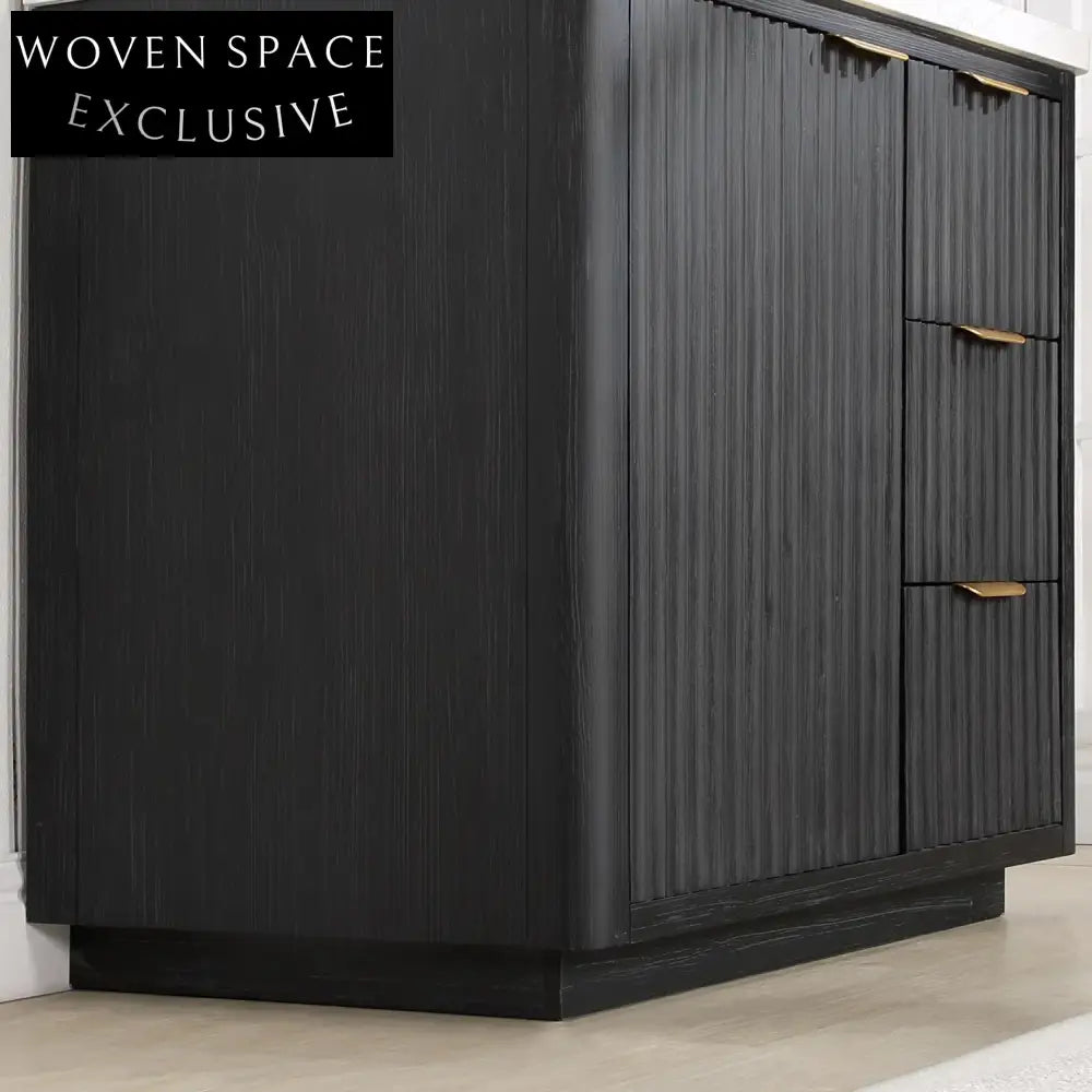 Elegant Modern Solid Wood Bathroom Vanity Cabinet with Soft-Close Drawers