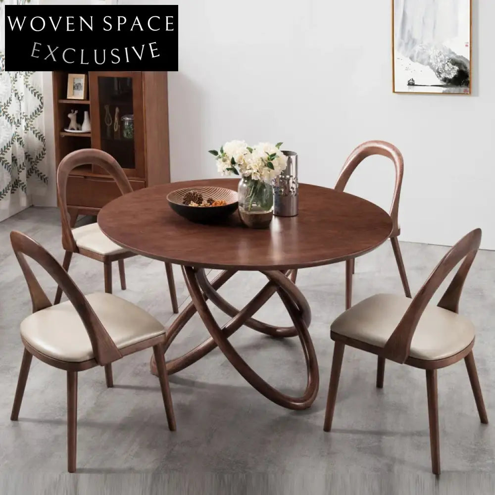 Elegant Modern Solid Wood Dining Chair with Open Oval Back Design
