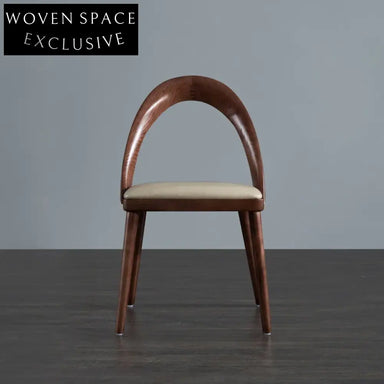Elegant Modern Solid Wood Dining Chair with Open Oval Back Design
