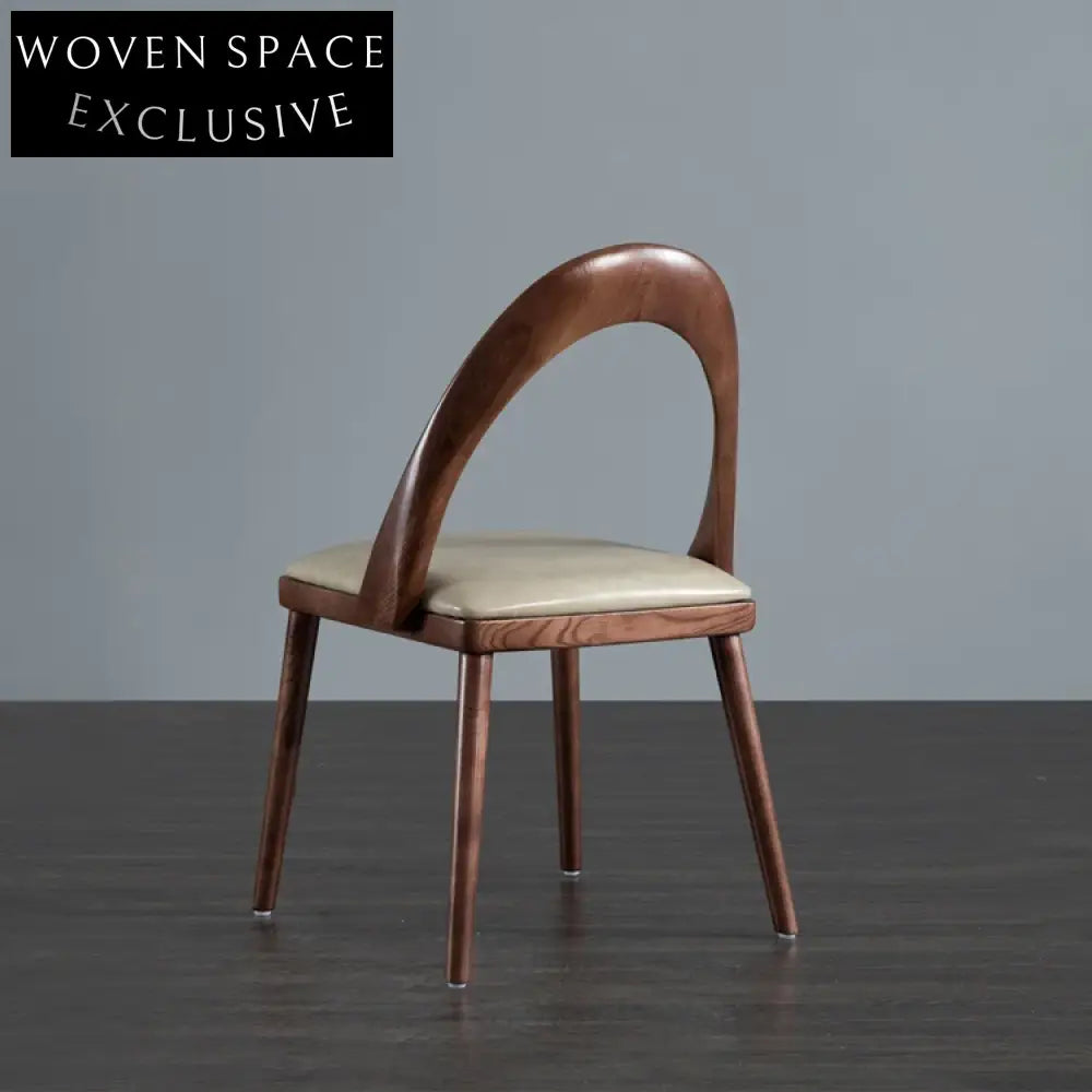Elegant Modern Solid Wood Dining Chair with Open Oval Back Design