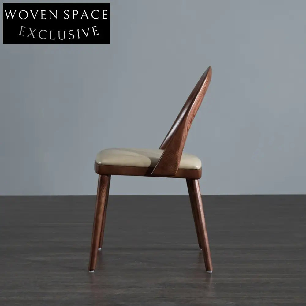 Elegant Modern Solid Wood Dining Chair with Open Oval Back Design