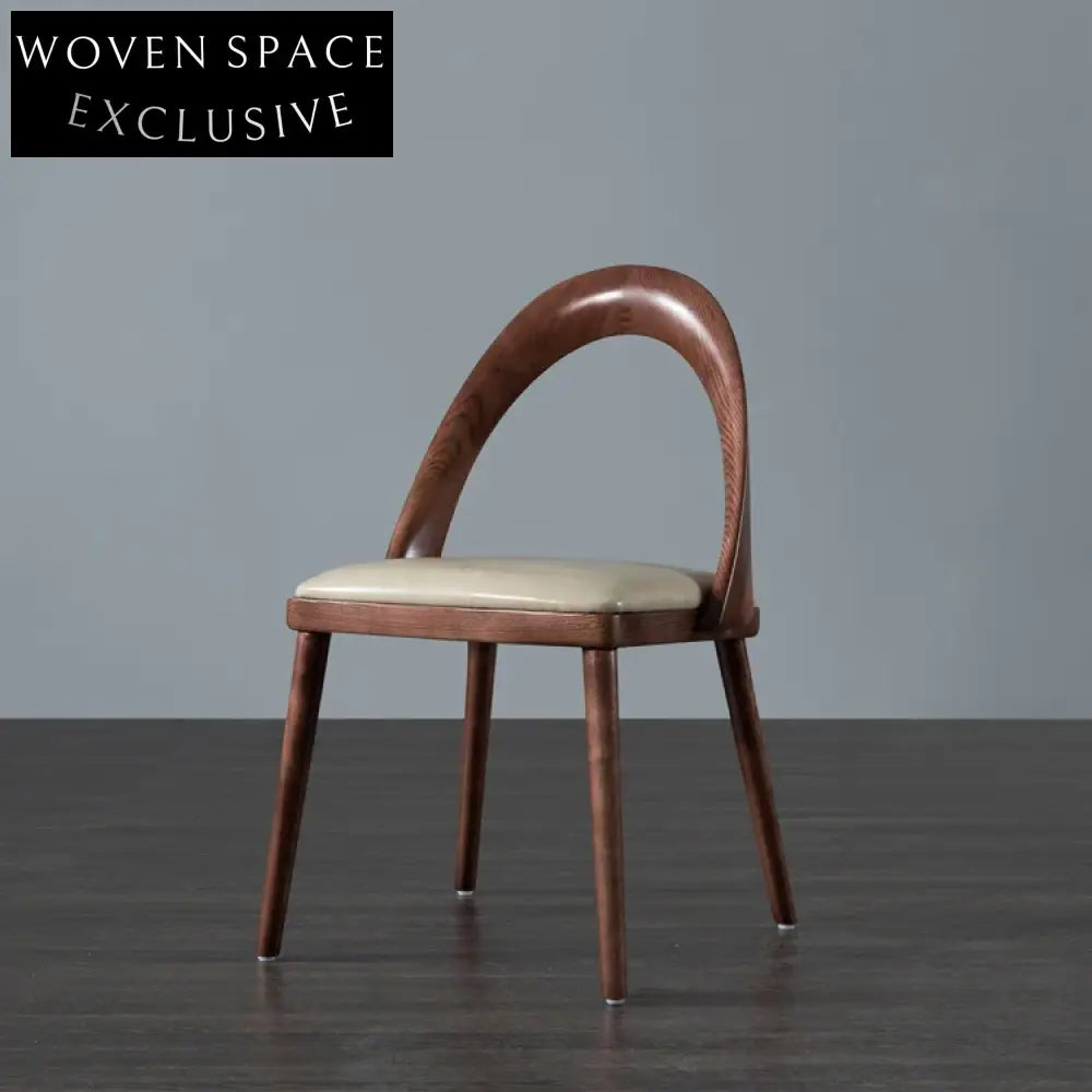 Elegant Modern Solid Wood Dining Chair with Open Oval Back Design