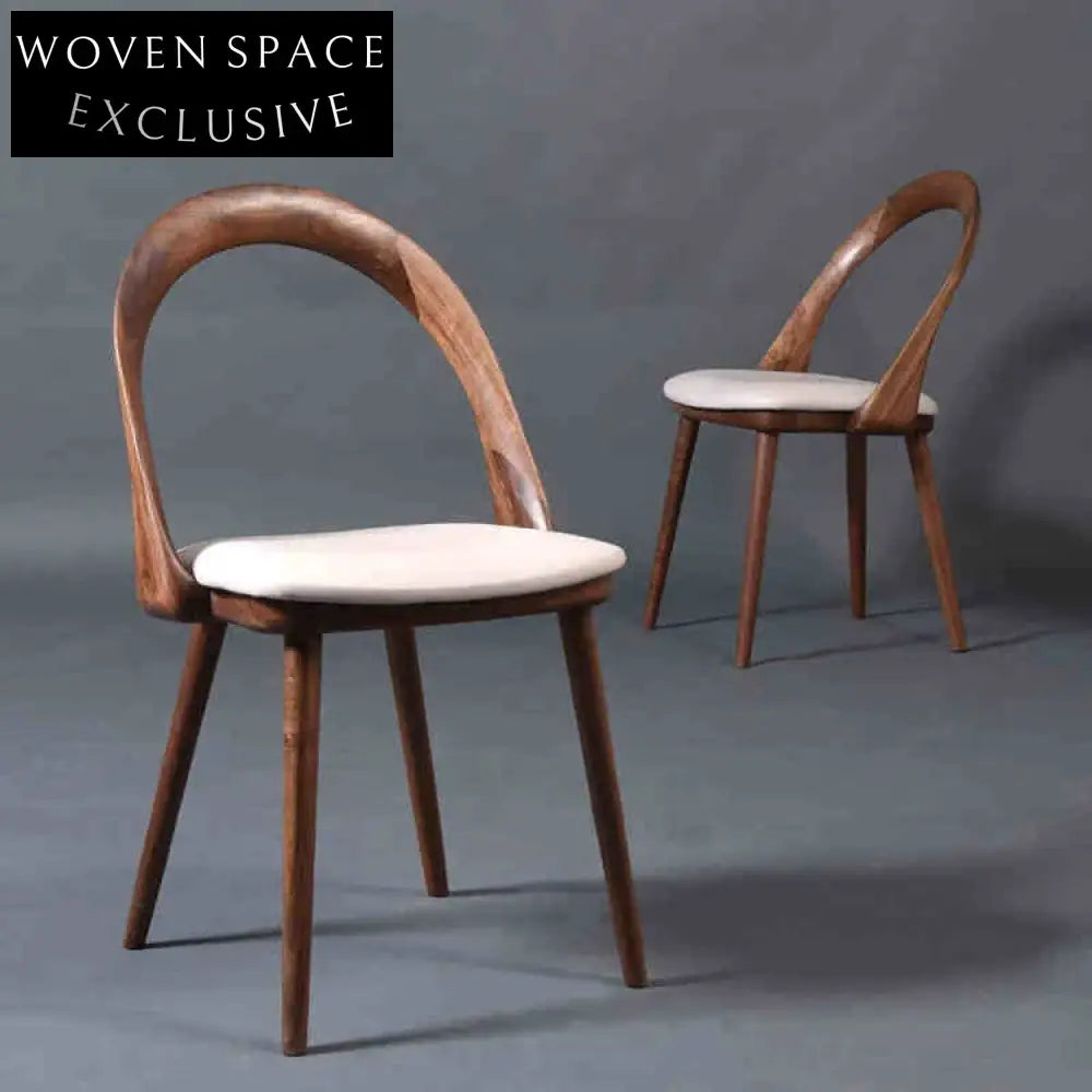 Elegant Modern Solid Wood Dining Chair with Open Oval Back Design