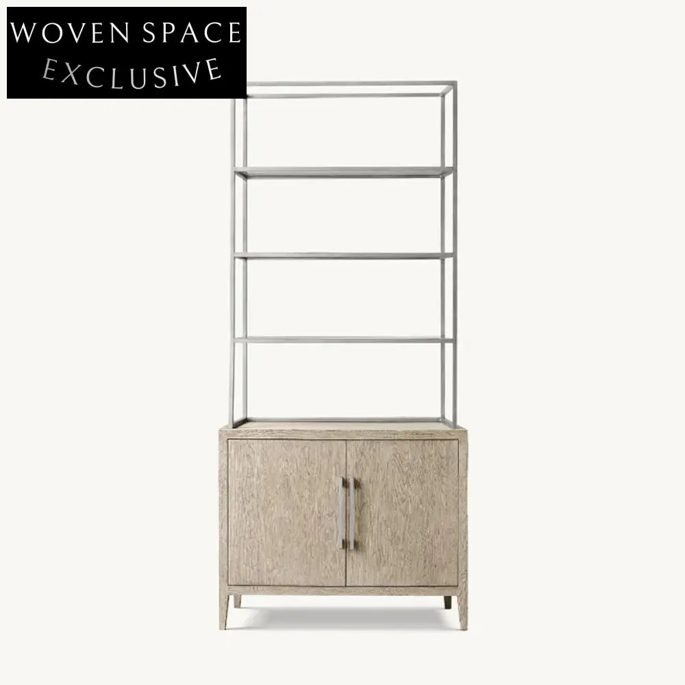 Elegant Modern Solid Wood Display Cabinet Console Sideboard Bookcase for Living Room