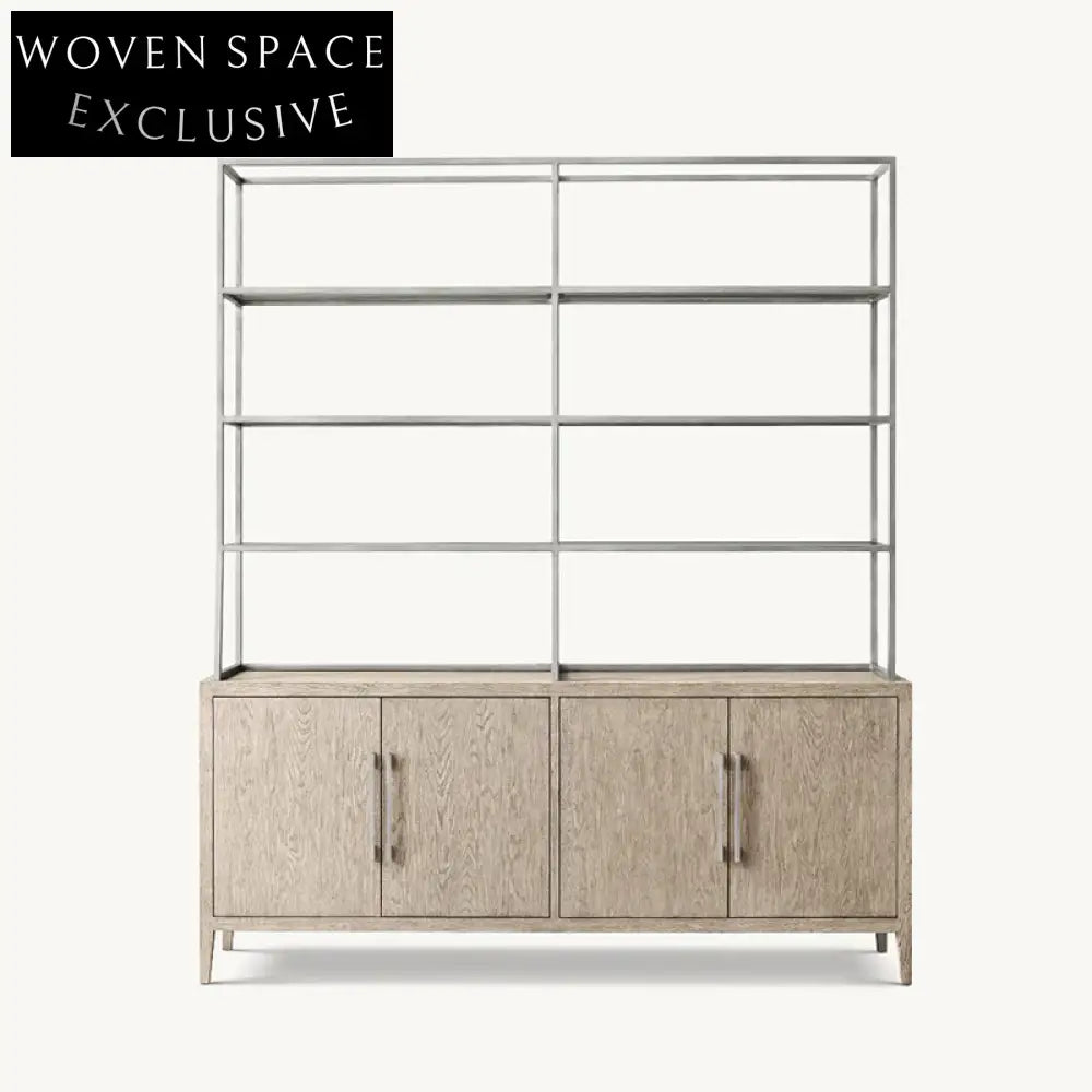 Elegant Modern Solid Wood Display Cabinet Console Sideboard Bookcase for Living Room