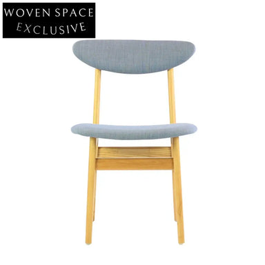 Elegant Modern Solid Wood Fabric Dining Chair with Plush Seat, Armless Design