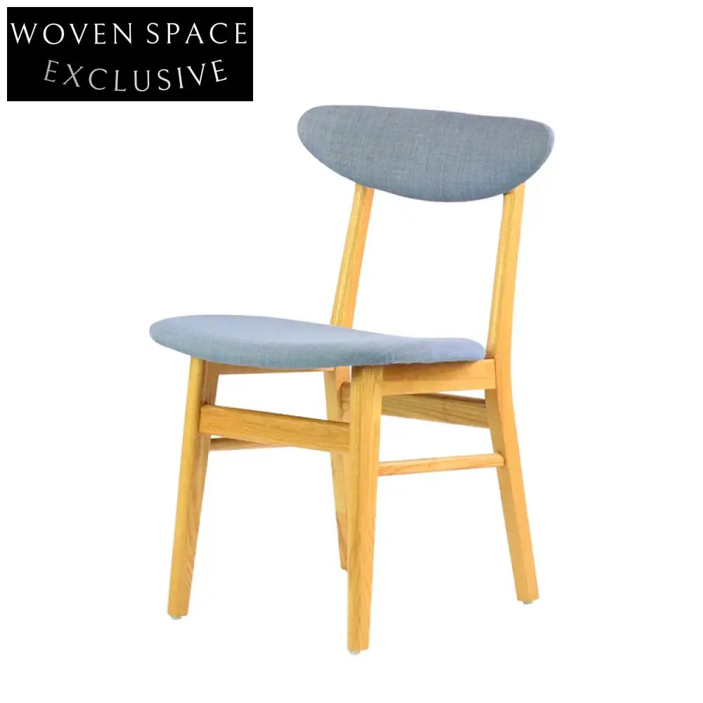 Elegant Modern Solid Wood Fabric Dining Chair with Plush Seat, Armless Design