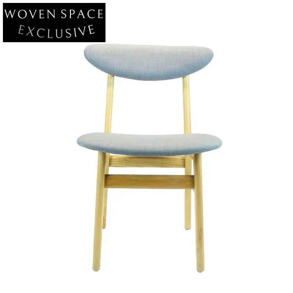 Elegant Modern Solid Wood Fabric Dining Chair with Plush Seat, Armless Design