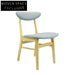 Elegant Modern Solid Wood Fabric Dining Chair with Plush Seat, Armless Design