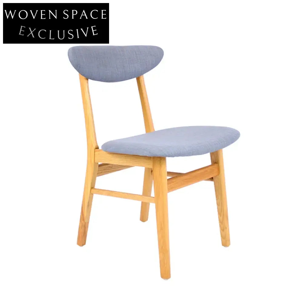 Elegant Modern Solid Wood Fabric Dining Chair with Plush Seat, Armless Design