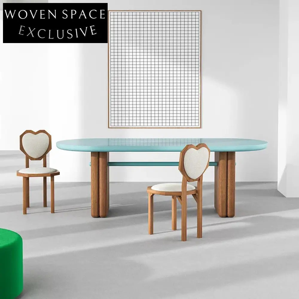 Elegant Modern Solid Wood Fabric Heart-Back Dining Chair for Dining Room