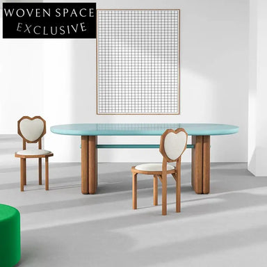 Elegant Modern Solid Wood Fabric Heart-Back Dining Chair for Dining Room