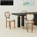 Elegant Modern Solid Wood Fabric Heart-Back Dining Chair for Dining Room
