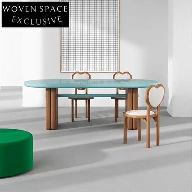 Elegant Modern Solid Wood Fabric Heart-Back Dining Chair for Dining Room