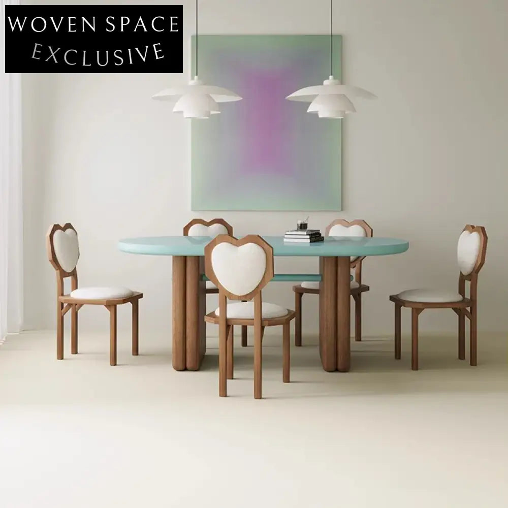 Elegant Modern Solid Wood Fabric Heart-Back Dining Chair for Dining Room