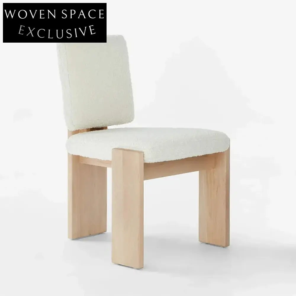 Elegant Modern Solid Wood Fabric High-Back Dining Chair for Home & Restaurant