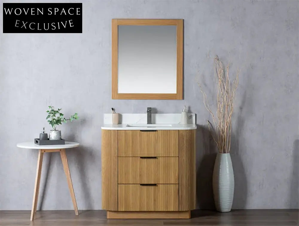 Elegant Modern Solid Wood Floor-Mounted Bathroom Storage Vanity Cabinet