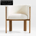 Elegant Modern Solid Wood Linen Dining Chair for Home, Hotel & Cafe