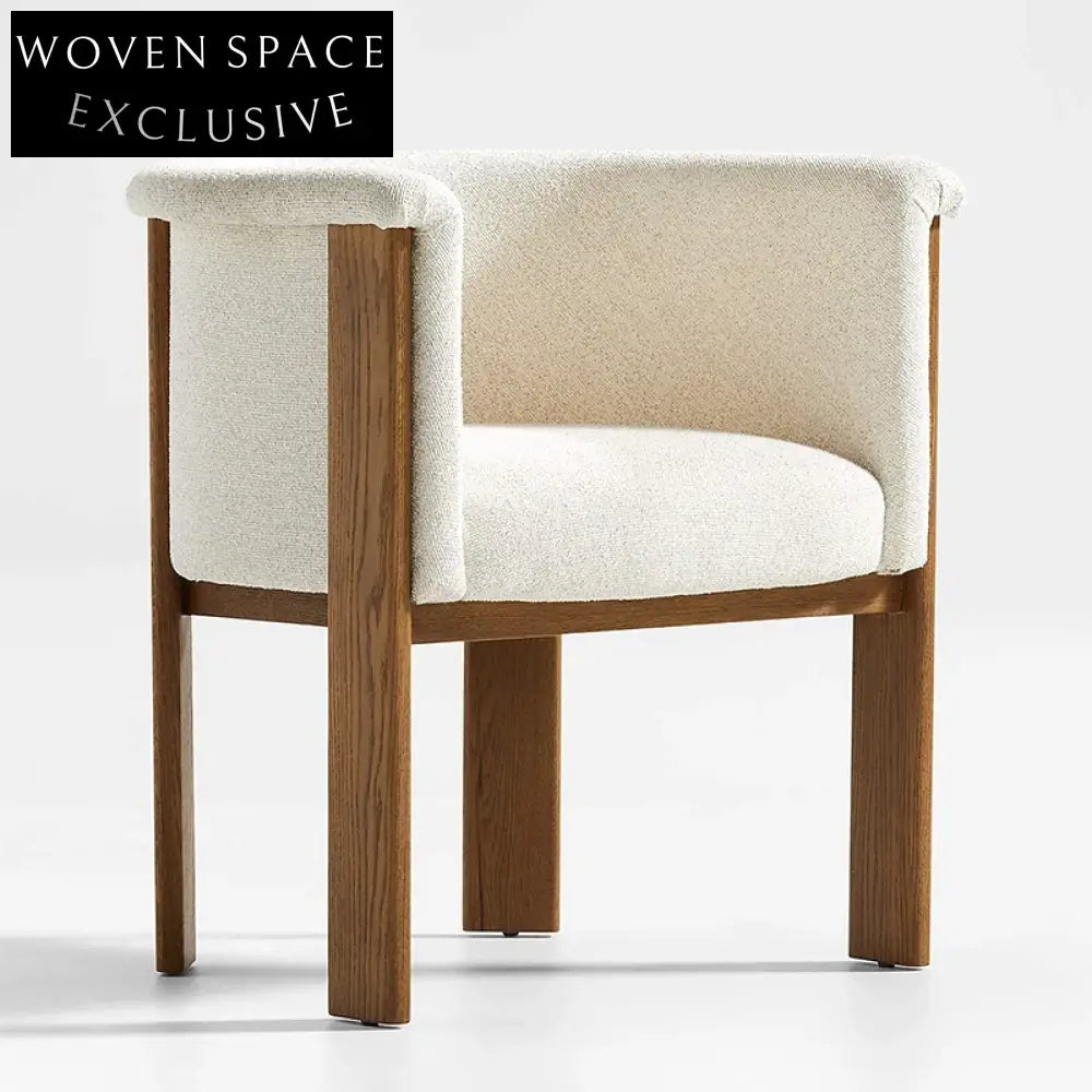 Elegant Modern Solid Wood Linen Dining Chair for Home, Hotel & Cafe