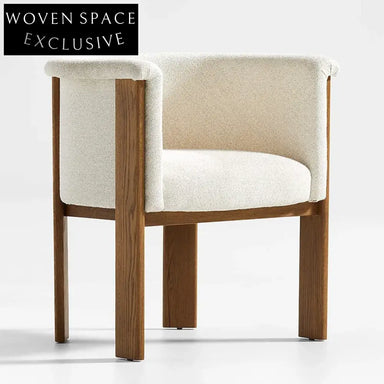 Elegant Modern Solid Wood Linen Dining Chair for Home, Hotel & Cafe