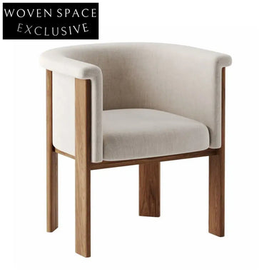 Elegant Modern Solid Wood Linen Dining Chair for Home, Hotel & Cafe