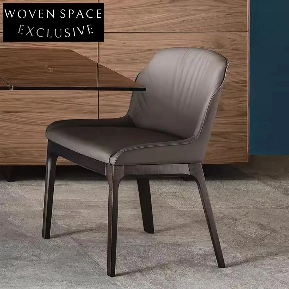 Elegant Modern Solid Wood Microfiber Leather Home & Hotel Dining Chair