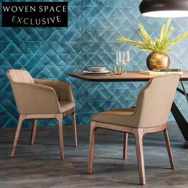 Elegant Modern Solid Wood Microfiber Leather Home & Hotel Dining Chair