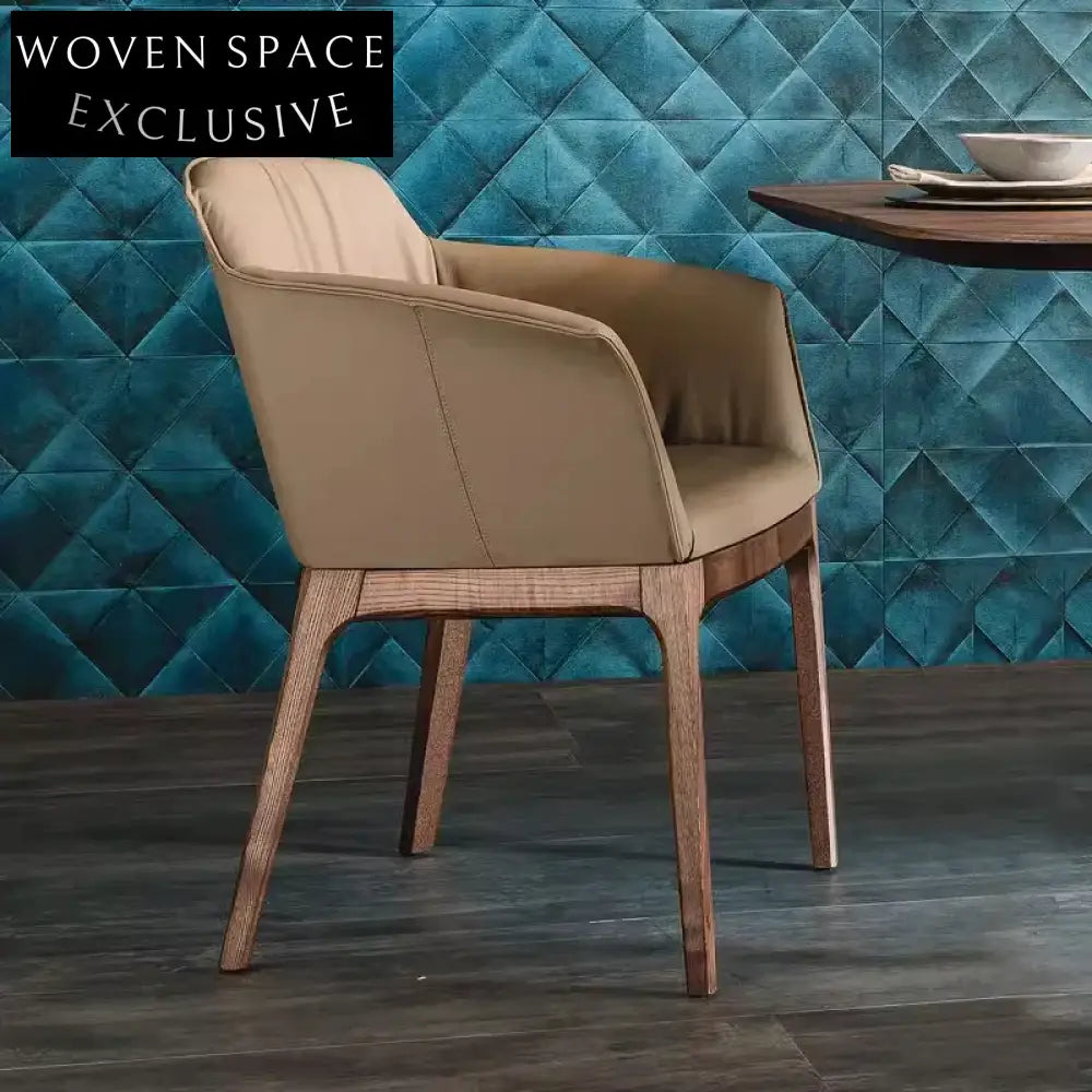 Elegant Modern Solid Wood Microfiber Leather Home & Hotel Dining Chair