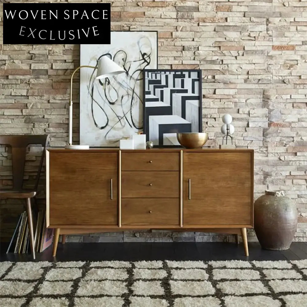 Elegant Modern Solid Wood Nordic Side Cabinet for Living Room Storage