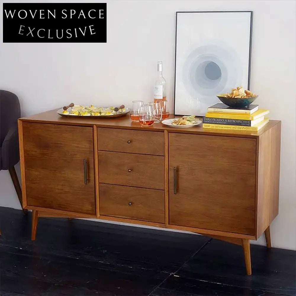 Elegant Modern Solid Wood Nordic Side Cabinet for Living Room Storage