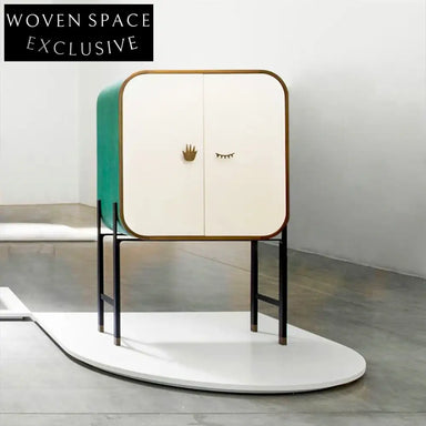 Elegant Modern Solid Wood Plywood High Leg Storage Cabinet