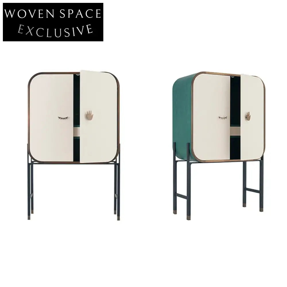 Elegant Modern Solid Wood Plywood High Leg Storage Cabinet