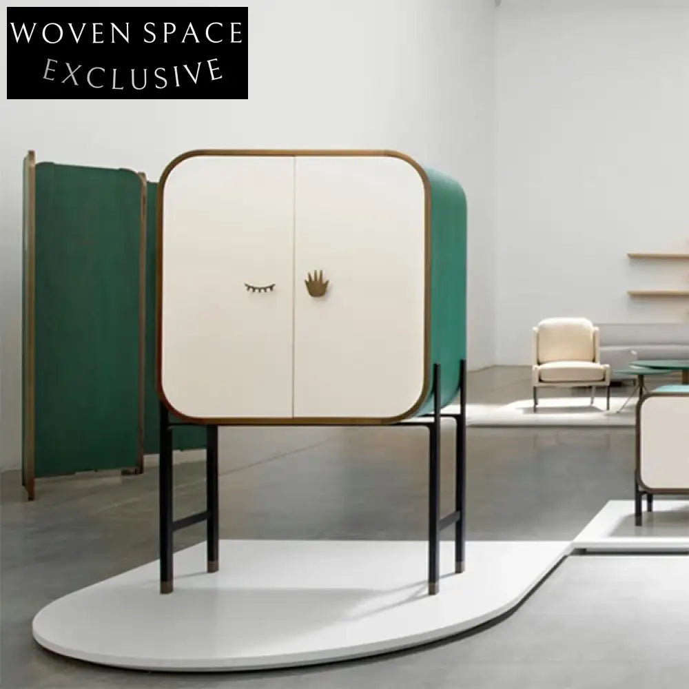 Elegant Modern Solid Wood Plywood High Leg Storage Cabinet