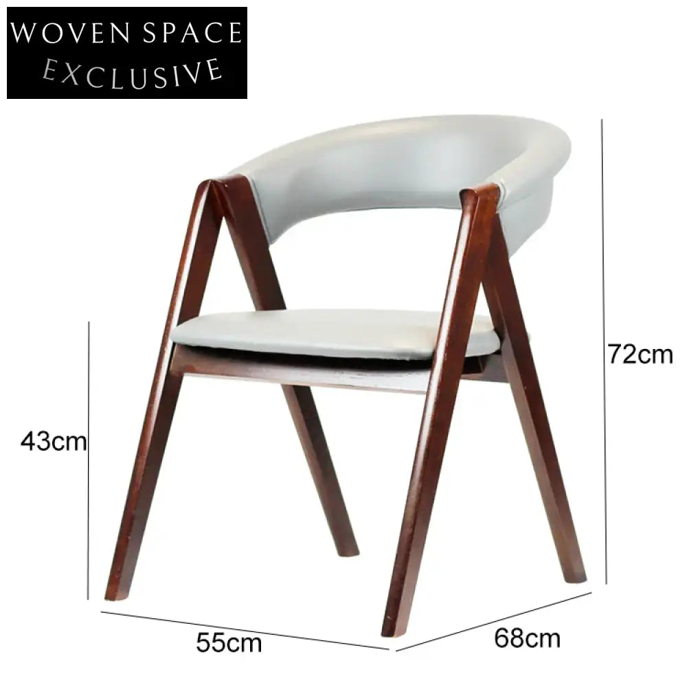 Elegant Modern Solid Wood PU Leather Armrest Dining Chair for Commercial Use