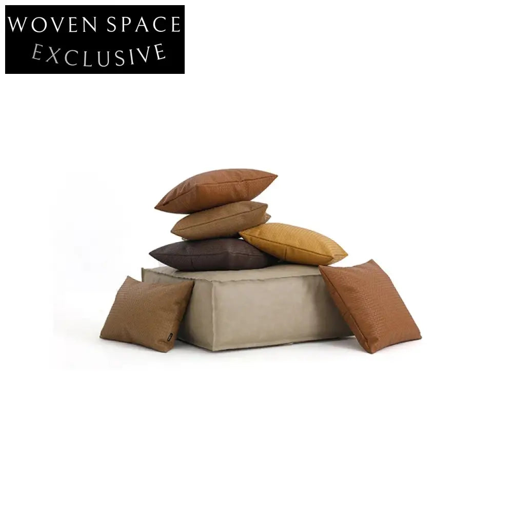 Elegant Modern Square Leather Sofa Cushion Throw Pillow Covers for Home