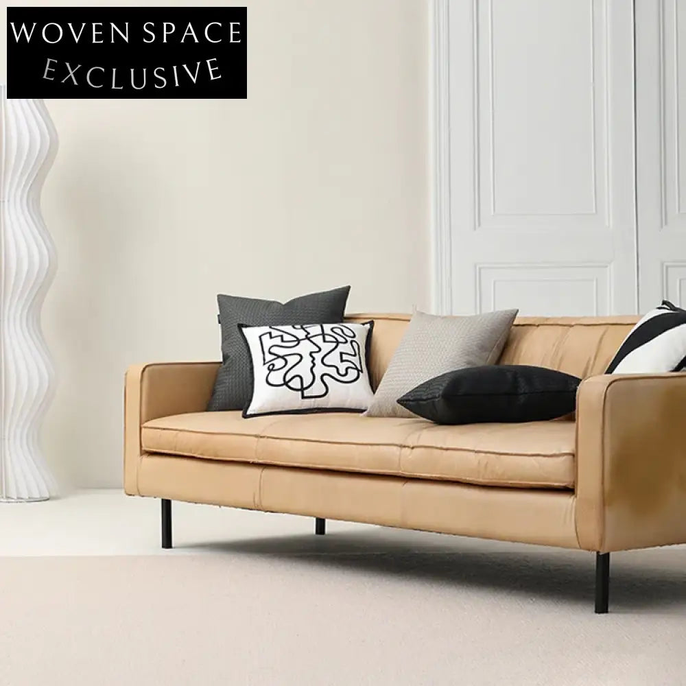 Elegant Modern Square Leather Sofa Cushion Throw Pillow Covers for Home