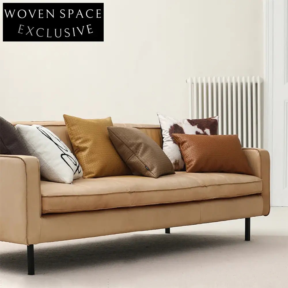 Elegant Modern Square Leather Sofa Cushion Throw Pillow Covers for Home