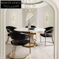 Elegant Modern Stainless Steel Frame Leather Cushion Dining Chair
