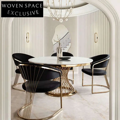 Elegant Modern Stainless Steel Frame Leather Cushion Dining Chair