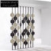 Elegant Modern Stainless Steel Frame Saddle Leather Room Divider Partition