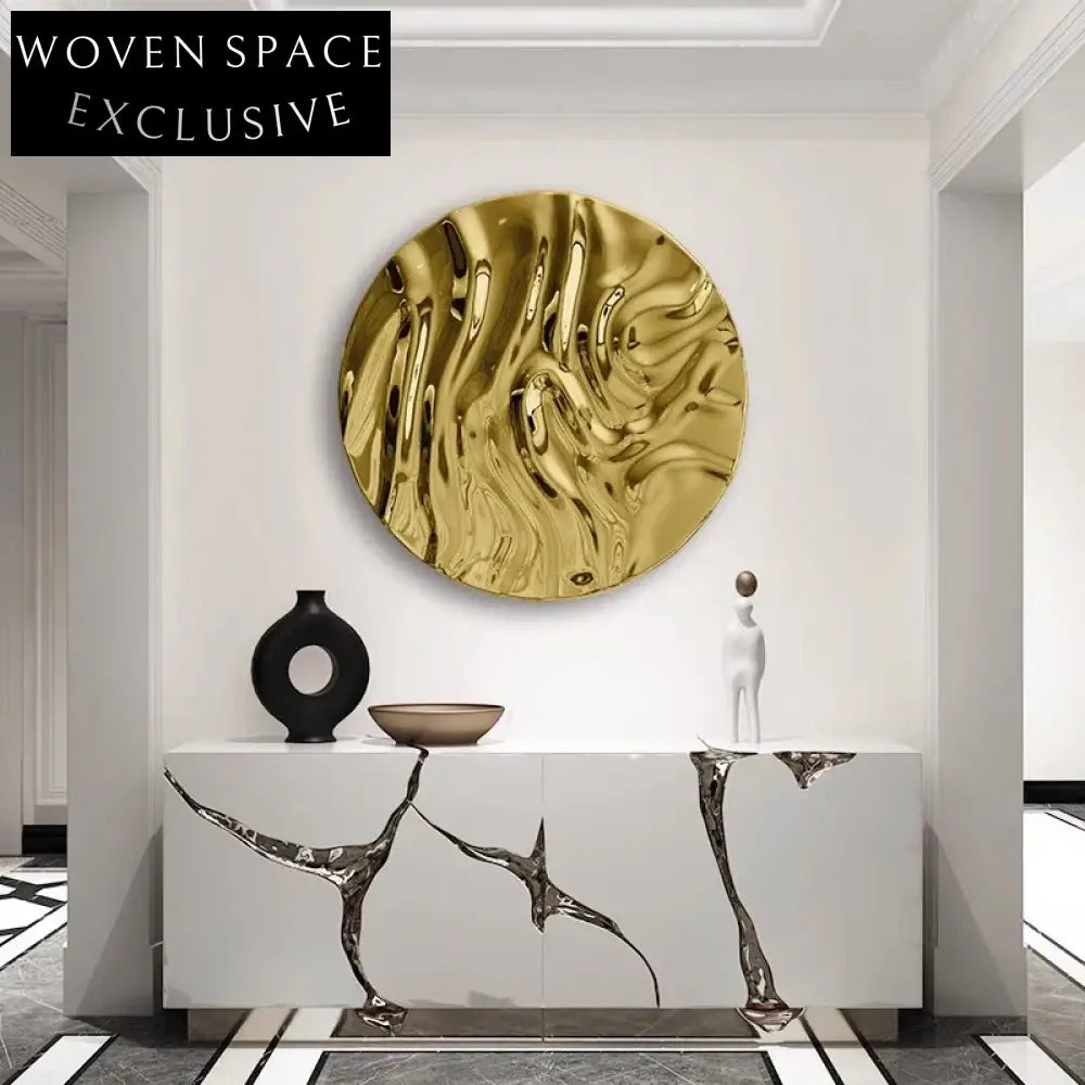 Elegant Modern Stainless Steel Geometric Wall Art Decor for Living Room Spaces