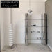 Elegant Modern Stainless Steel Glass Pillar Display Console Cabinet for Entryway