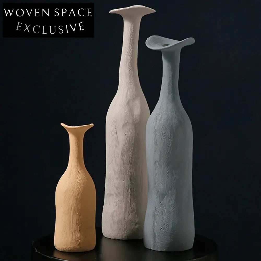 Elegant Modern Tall Cylinder Ceramic Table Vase for Chic Home & Hotel Decor