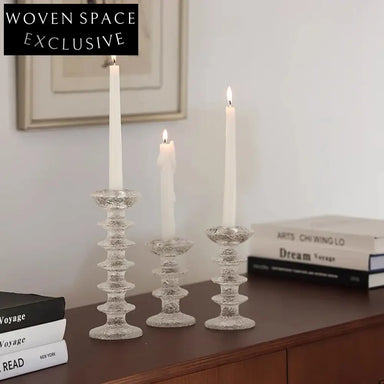 Elegant Modern Transparent Resin Candle Holders Set for Wedding & Home Decor